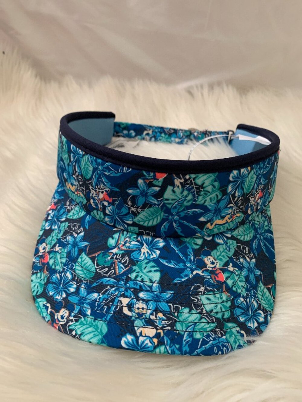 DISNEY PARKS Fun in the Sun Mickey Visor in Navy/Green